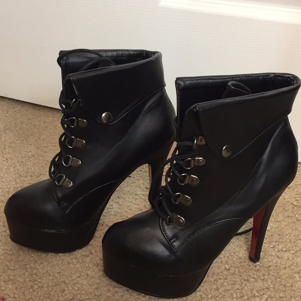 Black high heel boots